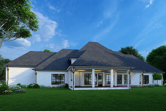Exterior - Rear Elevation for European House Plan #923-274 - 4 bed, 4 bath