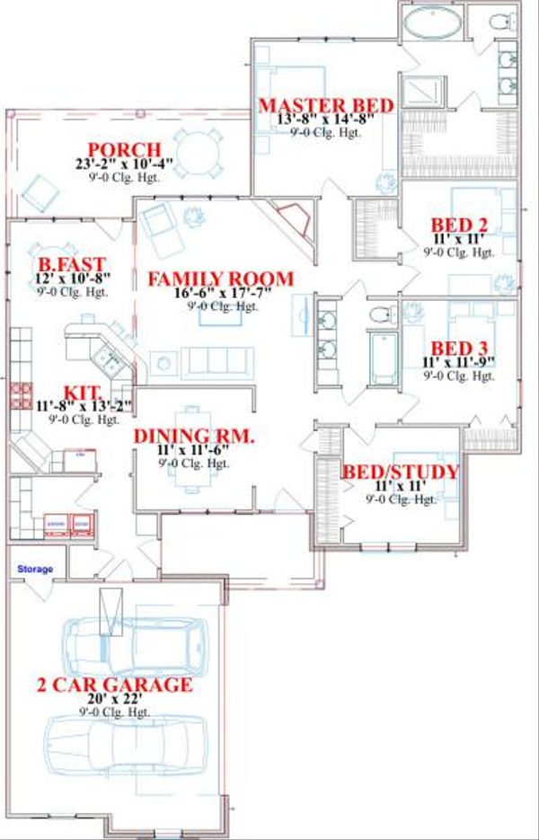 Traditional Floor Plan - Main Floor Plan #63-162