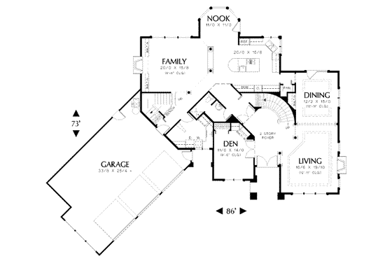 Floor Plan - Main Floor for Mediterranean House Plan #48-141 - 5 bed, 3 bath