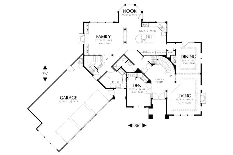 Home Plan - Floor Plan - Main Floor for Mediterranean House Plan #48-141 - 5 bed, 3 bath