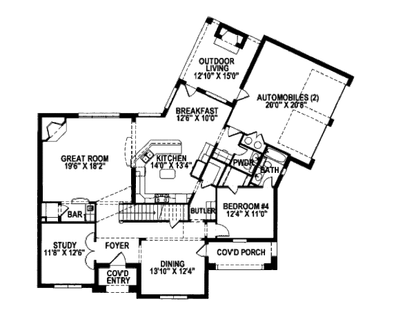 European Floor Plan - Main Floor Plan #141-349