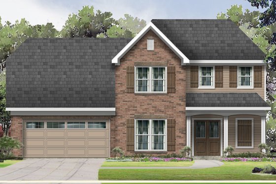 Exterior - Front Elevation for Traditional House Plan #424-415 - 4 bed, 3 bath