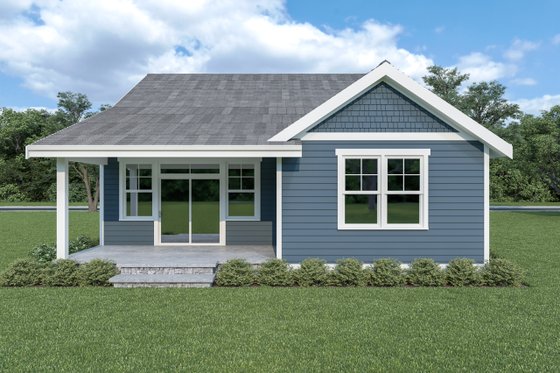 Exterior - Rear Elevation for Craftsman House Plan #1070-79 - 3 bed, 2 bath