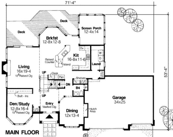 House Design - Traditional Floor Plan - Main Floor Plan #334-112