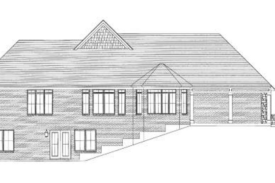 Exterior - Rear Elevation for Traditional House Plan #46-412 - 2 bed, 2 bath