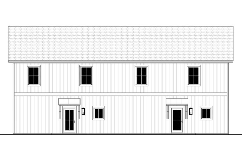 House Design - Exterior - Rear Elevation for Farmhouse House Plan #430-375 - 3 bed, 2.5 bath