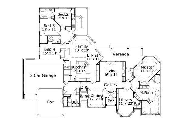 European Floor Plan - Main Floor Plan #411-749