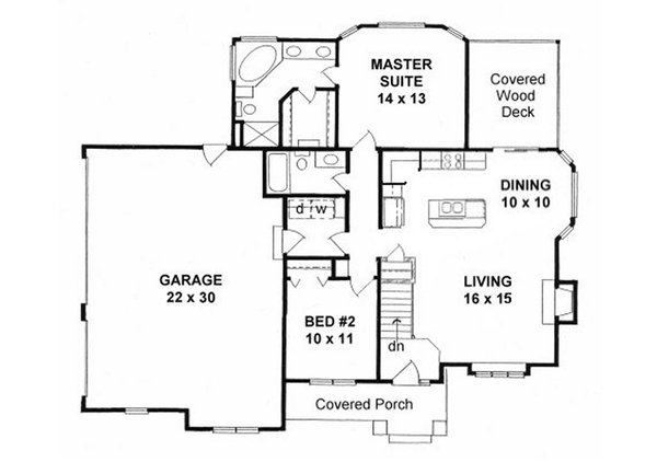 Home Plan - Craftsman Floor Plan - Main Floor Plan #58-204