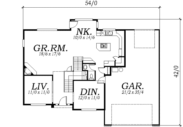 Colonial Floor Plan - Main Floor Plan #130-139