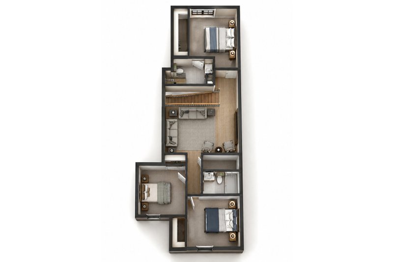 Architectural House Design - Floor Plan - Upper Floor 1 for Farmhouse House Plan #51-1549 - 4 bed, 3.5 bath