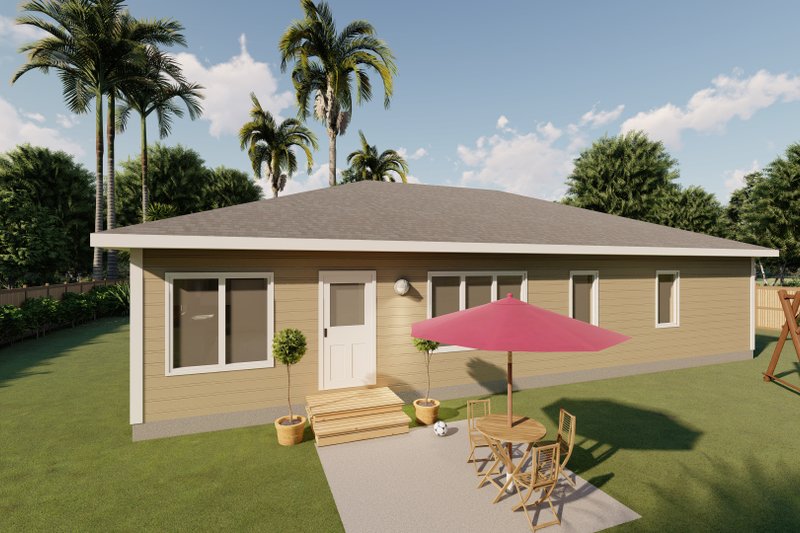 House Plan Design - Exterior - Rear Elevation for Traditional House Plan #1122-7 - 3 bed, 2 bath