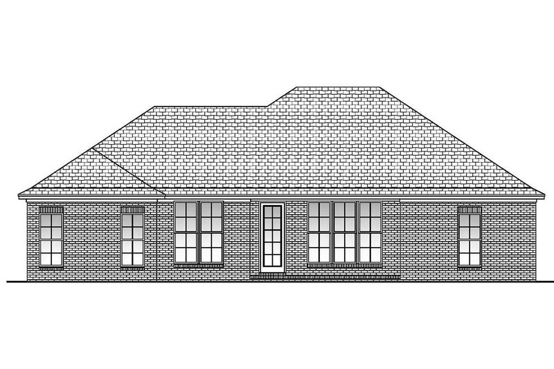 Architectural House Design - Exterior - Rear Elevation for European House Plan #430-55 - 3 bed, 2 bath