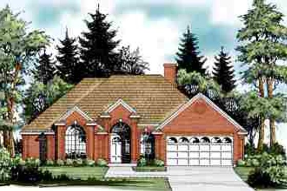 Exterior - Front Elevation for European House Plan #40-156 - 3 bed, 2 bath
