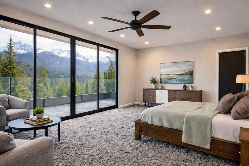 House Blueprint - Interior - Master Bedroom for Contemporary House Plan #1101-63 - 3 bed, 3.5 bath