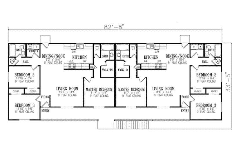 House Blueprint - Floor Plan - Main Floor for Traditional House Plan #1-916 - 3 bed, 2 bath