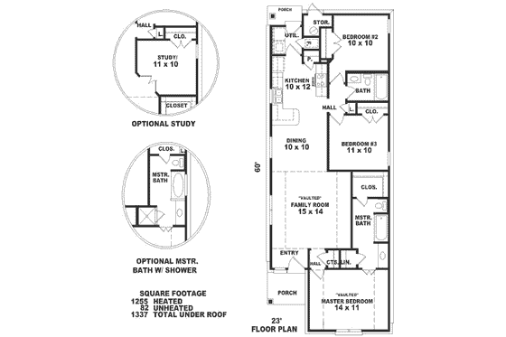 Floor Plan - Main Floor for European House Plan #81-161 - 3 bed, 2 bath