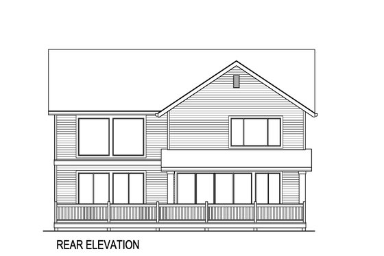 Exterior - Rear Elevation for Farmhouse House Plan #569-49 - 4 bed, 3 bath
