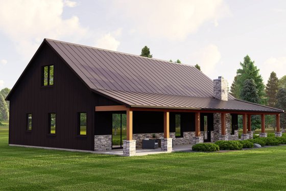 Exterior - Rear Elevation for Country House Plan #1064-241 - 3 bed, 2 bath