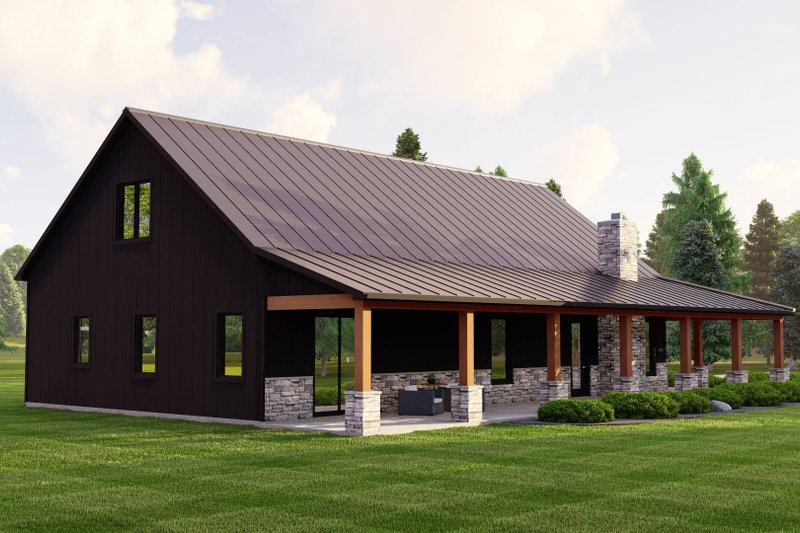 House Plan Design - Exterior - Rear Elevation for Country House Plan #1064-241 - 3 bed, 2 bath