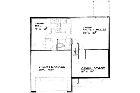 Floor Plan - Lower Floor for Traditional House Plan #308-138 - 4 bed, 3 bath