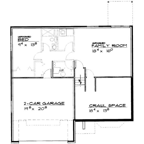 Traditional Floor Plan - Lower Floor Plan #308-138