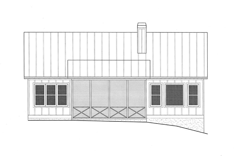 Architectural House Design - Exterior - Rear Elevation 2 for Farmhouse House Plan #437-97 - 3 bed, 3.5 bath