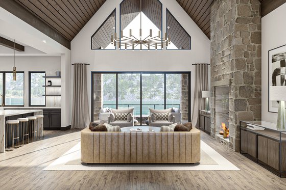 Interior - Family Room 1 for Modern House Plan #455-232 - 2 bed, 3 bath