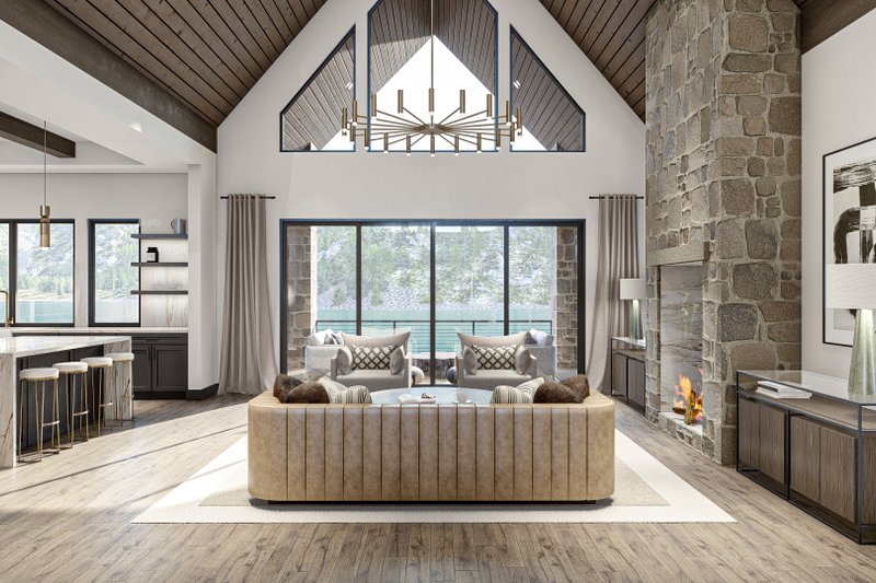 Dream House Plan - Interior - Family Room 1 for Modern House Plan #455-232 - 2 bed, 3 bath