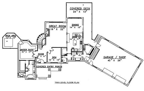 Architectural House Design - Bungalow Floor Plan - Main Floor Plan #117-515