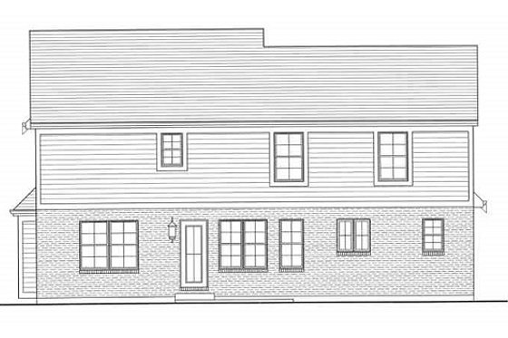 Exterior - Rear Elevation for Traditional House Plan #46-495 - 4 bed, 2.5 bath