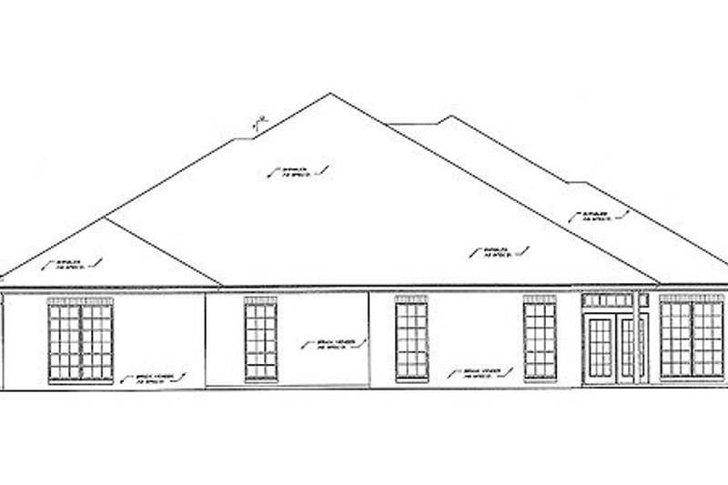 Home Plan - Exterior - Rear Elevation for Traditional House Plan #310-474 - 3 bed, 2 bath