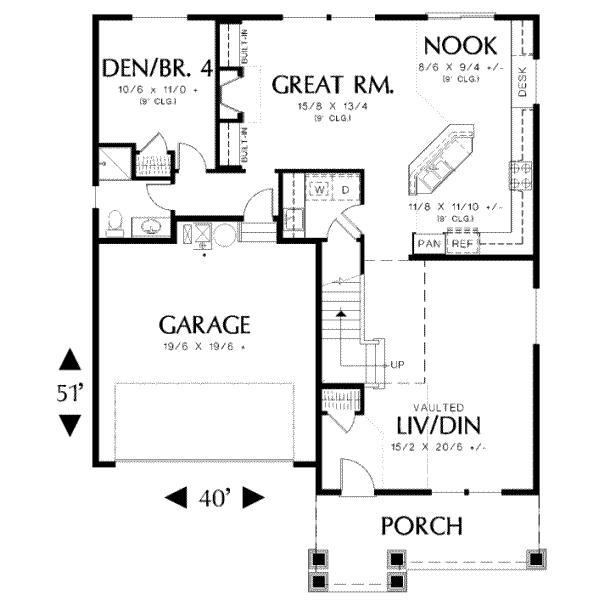 Craftsman Floor Plan - Main Floor Plan #48-160