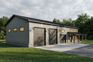 Exterior - Front Elevation 5 for Barndominium House Plan #1084-8 - 3 bed, 2.5 bath