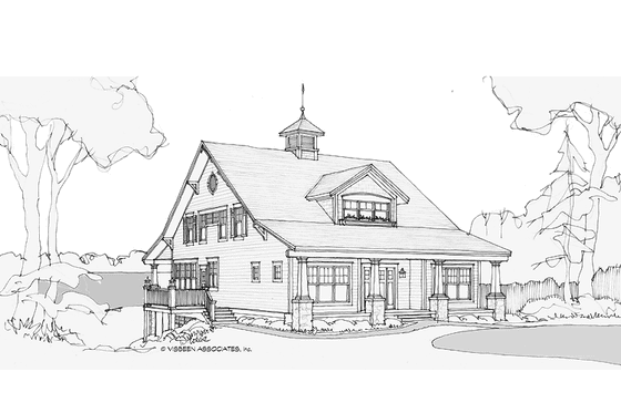 Exterior - Front Elevation 3 for Craftsman House Plan #928-210 - 6 bed, 3 bath