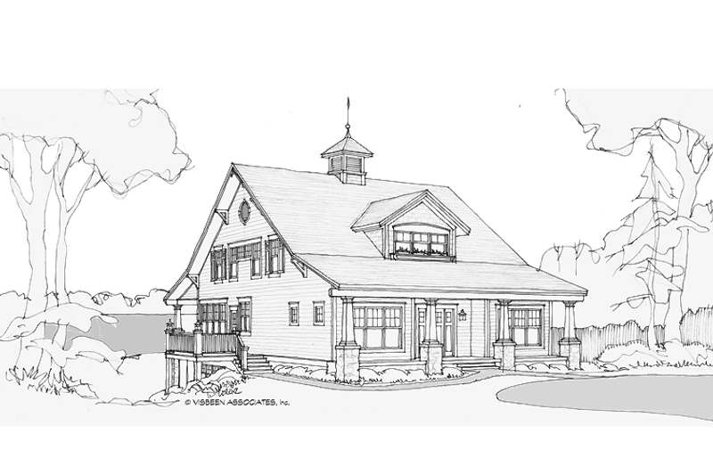 Home Plan - Exterior - Front Elevation 3 for Craftsman House Plan #928-210 - 6 bed, 3 bath