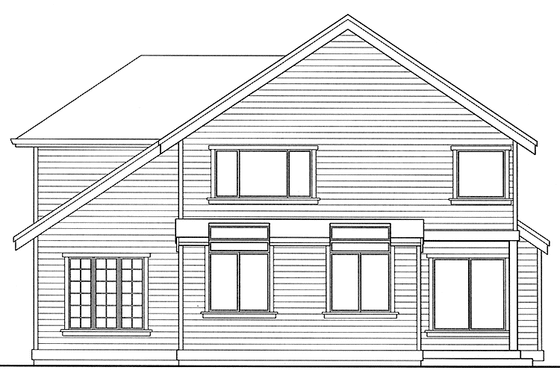 Exterior - Rear Elevation for Craftsman House Plan #132-315 - 4 bed, 2.5 bath