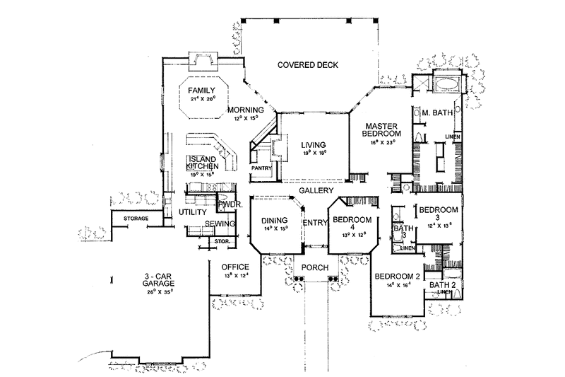 Home Plan - Floor Plan - Main Floor for Mediterranean House Plan #472-254 - 4 bed, 3.5 bath