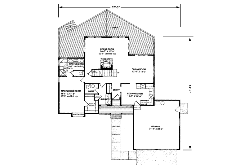 Home Plan - Floor Plan - Main Floor for Prairie House Plan #320-1194 - 3 bed, 2.5 bath