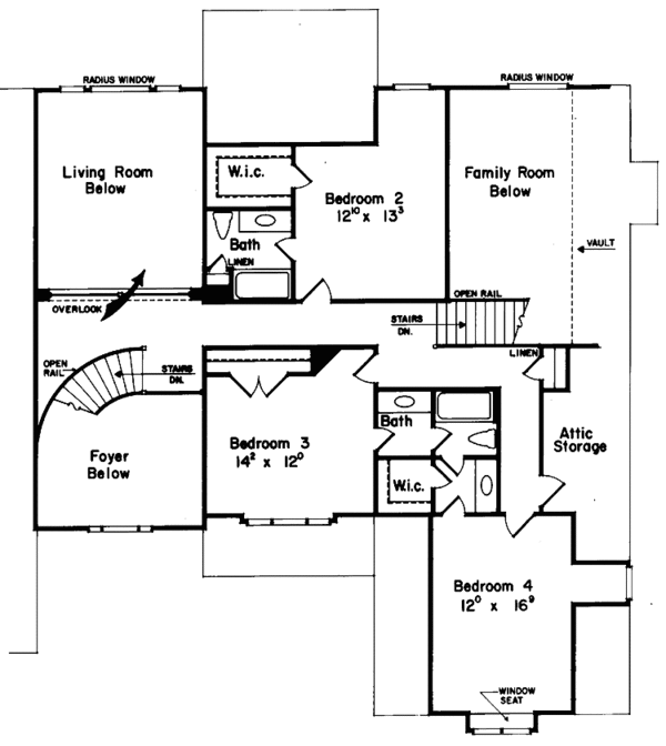 Dream House Plan - Traditional Floor Plan - Upper Floor Plan #927-445
