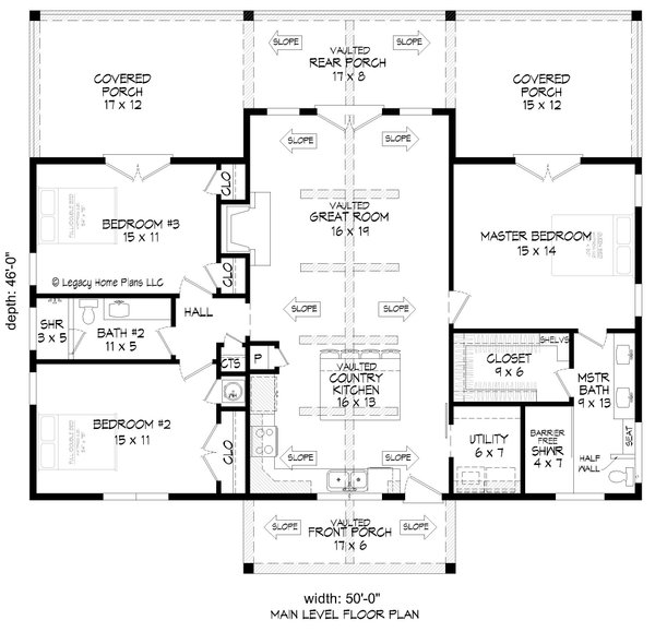 Ranch Floor Plan - Main Floor Plan #932-718