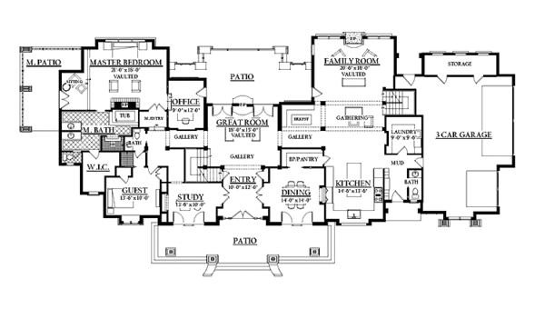 Home Plan - Craftsman Floor Plan - Main Floor Plan #937-20