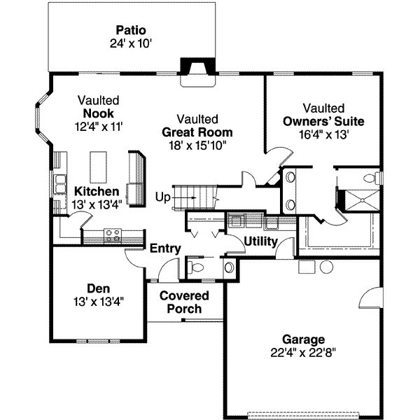 Traditional Floor Plan - Main Floor Plan #124-602