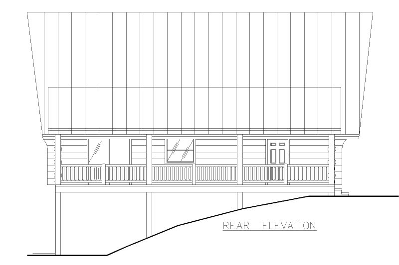 Home Plan - Exterior - Rear Elevation for Traditional House Plan #117-312 - 2 bed, 2 bath