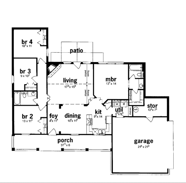 House Design - Country Floor Plan - Main Floor Plan #36-531