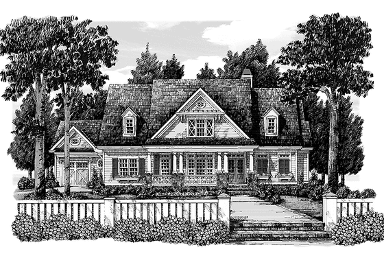 Exterior - Front Elevation 3 for Country House Plan #927-321 - 4 bed, 3.5 bath