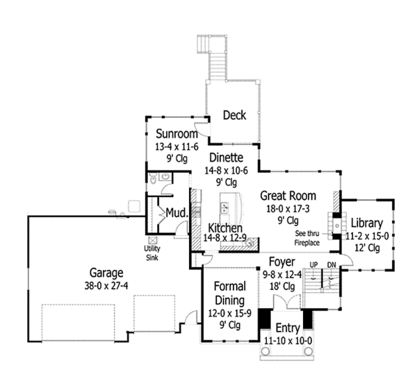 House Plan Design - Prairie Floor Plan - Main Floor Plan #51-1113