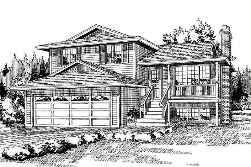 House Blueprint - Contemporary Exterior - Front Elevation Plan #47-714