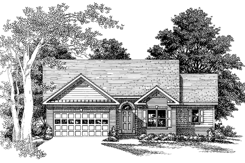 House Blueprint - Ranch Exterior - Front Elevation Plan #927-458
