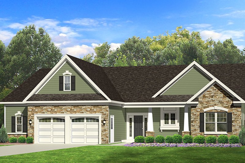 Architectural House Design - Ranch Exterior - Front Elevation Plan #1010-100