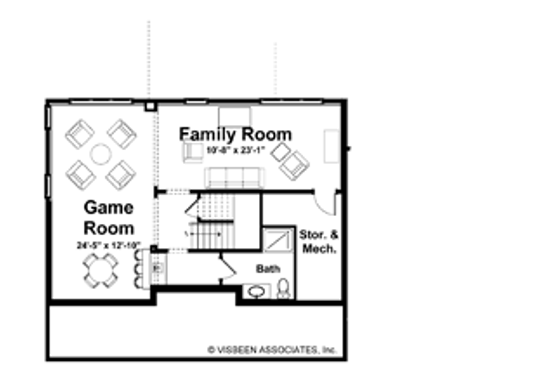 Floor Plan - Lower Floor for Craftsman House Plan #928-137 - 3 bed, 2.5 bath